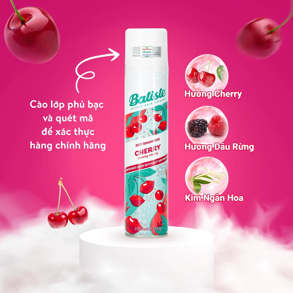 Dầu Gội Khô Batise Hương Anh Đào 200ml (Cherry)